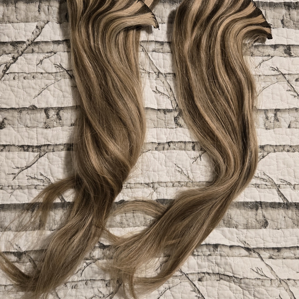 Luxurious Blonde/Light Brown Dimensional European Human Hair Extensions